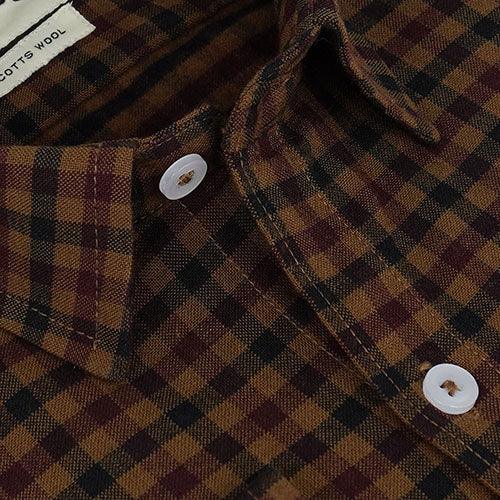 Men's Winter Wear Cottswool Gingham Checkered Full Sleeves Shirt (Multicolor)