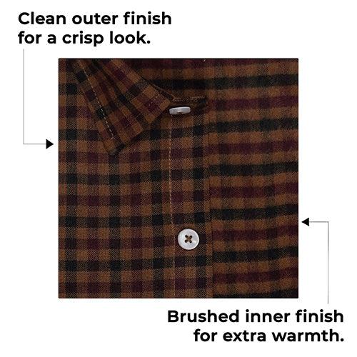 Men's Winter Wear Cottswool Gingham Checkered Full Sleeves Shirt (Multicolor)