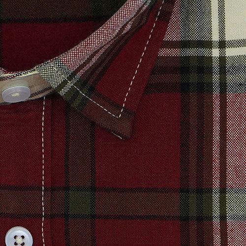 Men's Winter Wear Cottswool Plaid Checkered Full Sleeves Shirt (Maroon)