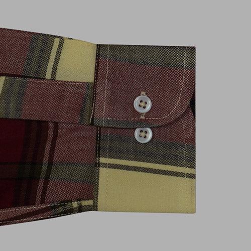 Men's Winter Wear Cottswool Plaid Checkered Full Sleeves Shirt (Maroon)