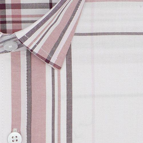 Men's 100% Cotton Big Checkered Half Sleeves Shirt (Cream (Off White))