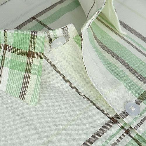 Men's 100% Cotton Big Checkered Half Sleeves Shirt (Pista Green)