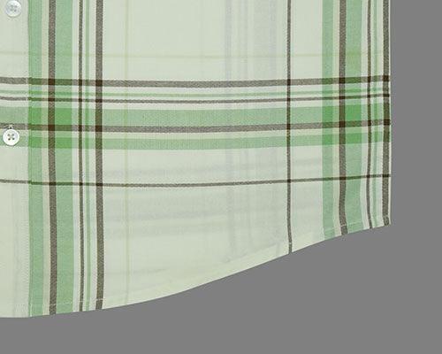 Men's 100% Cotton Big Checkered Half Sleeves Shirt (Pista Green)