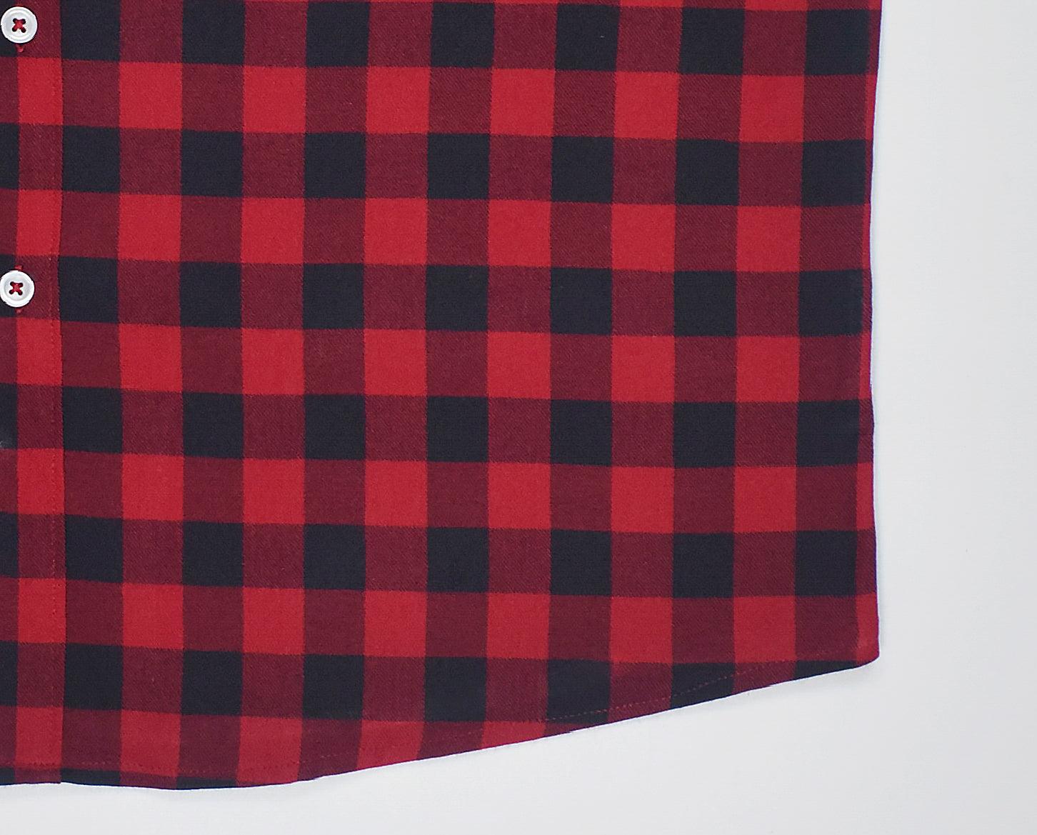 Men's 100% Cotton Gingham Checkered Half Sleeves Shirt (Red)