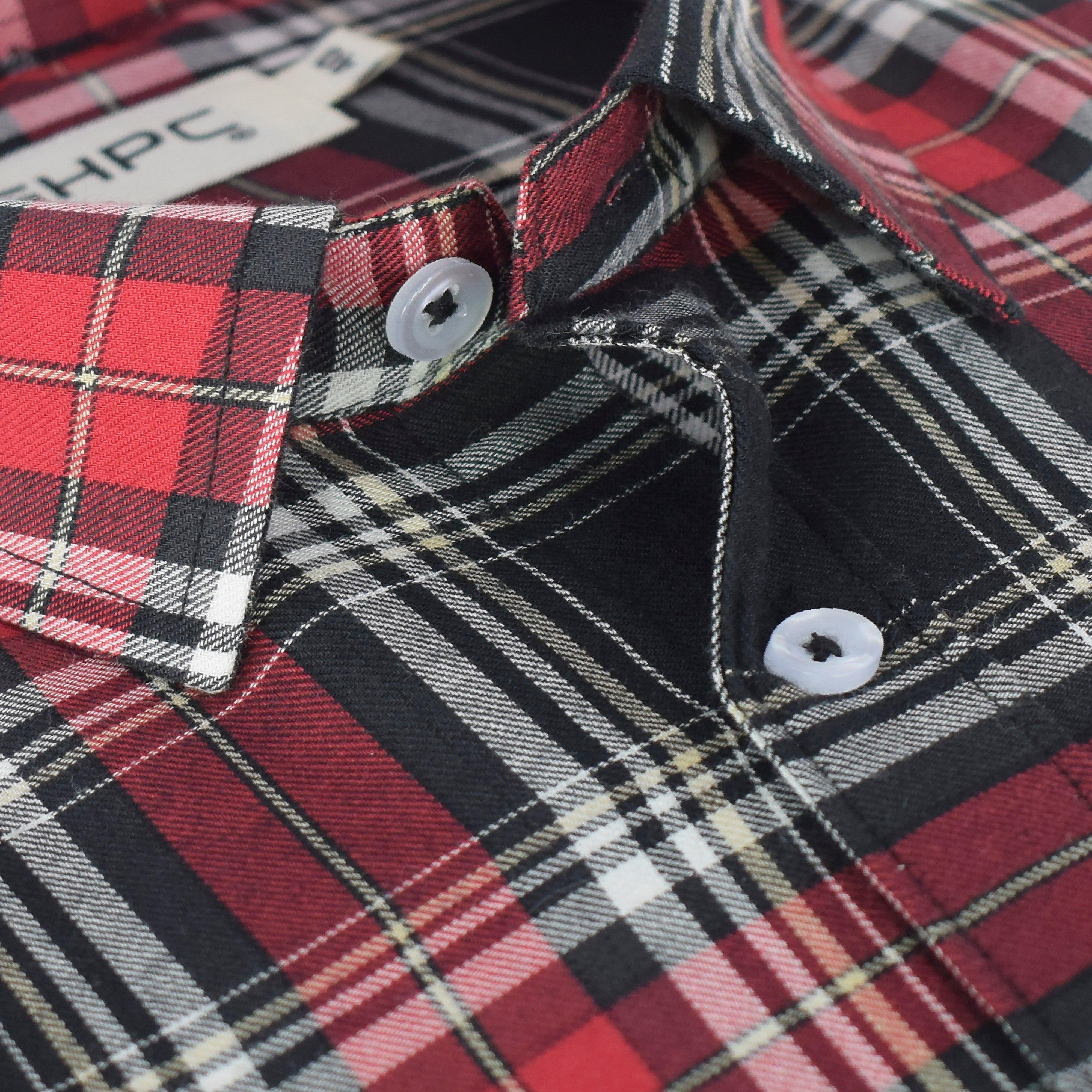 Men's 100% Cotton Madras Checkered Half Sleeves Shirt (Multicolor)