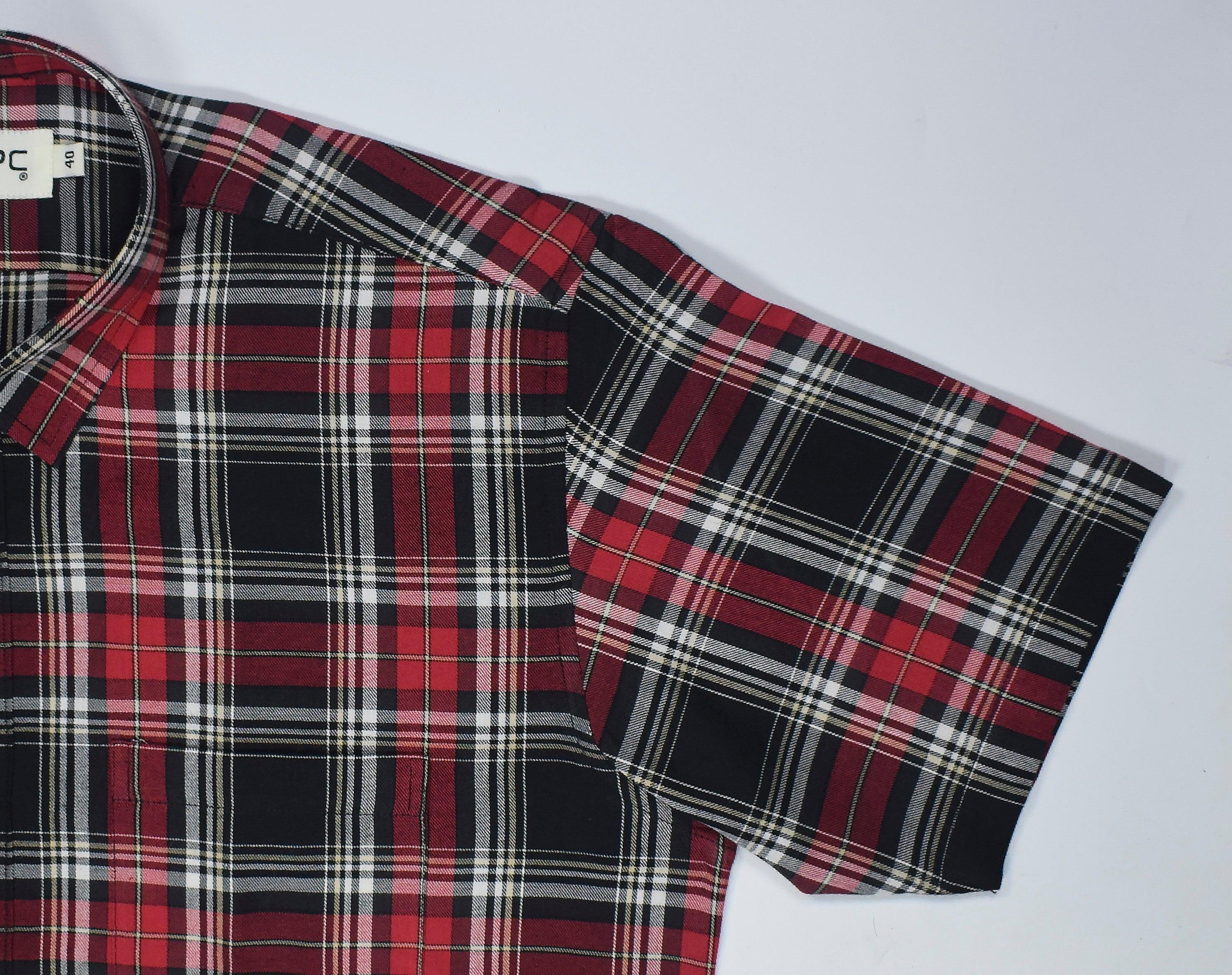 Men's 100% Cotton Madras Checkered Half Sleeves Shirt (Multicolor)
