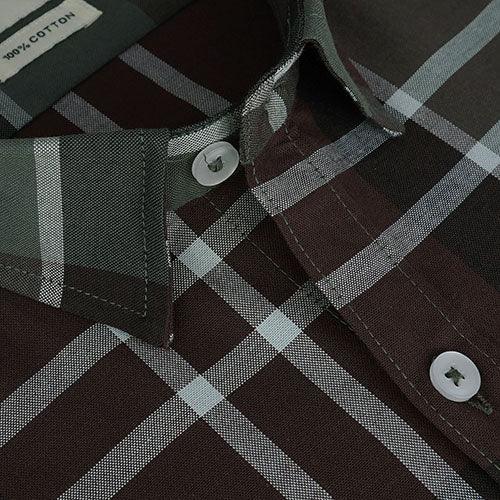 Men's 100% Cotton Plaid Checkered Half Sleeves Shirt (Multicolor)