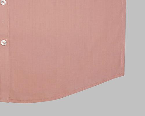 Men's 100% Cotton Plain Solid Half Sleeves Shirt (Light Peach)