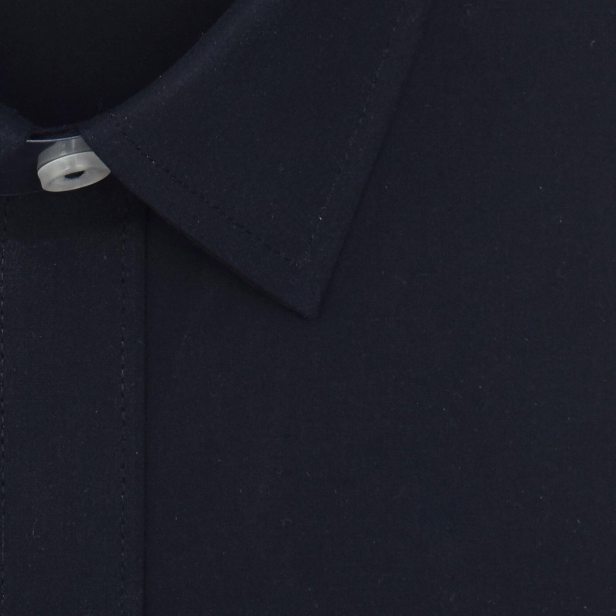 Men's 100% Cotton Plain Solid Half Sleeves Shirt (Navy)