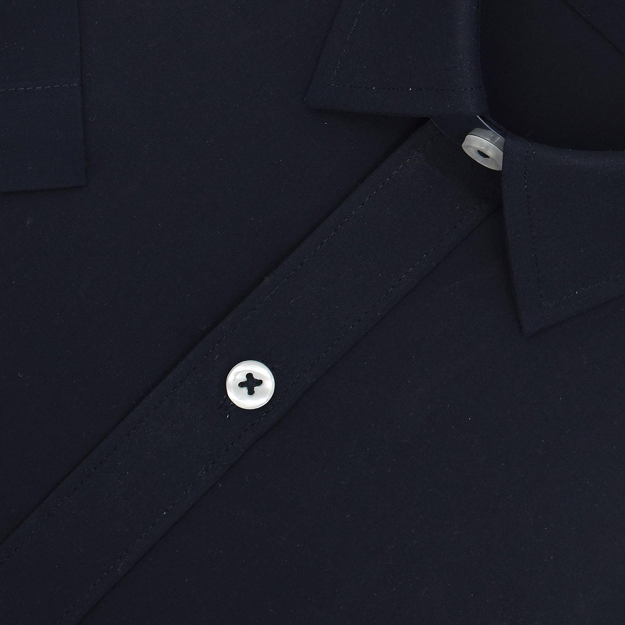 Men's 100% Cotton Plain Solid Half Sleeves Shirt (Navy)