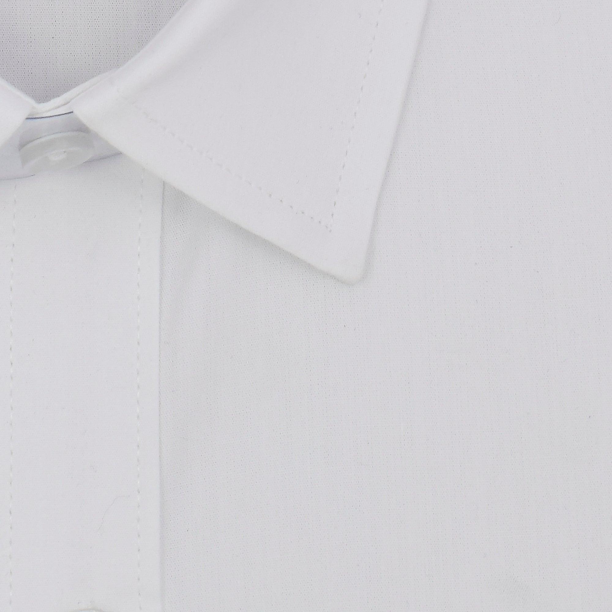 Men's 100% Cotton Plain Solid Half Sleeves Shirt (White)