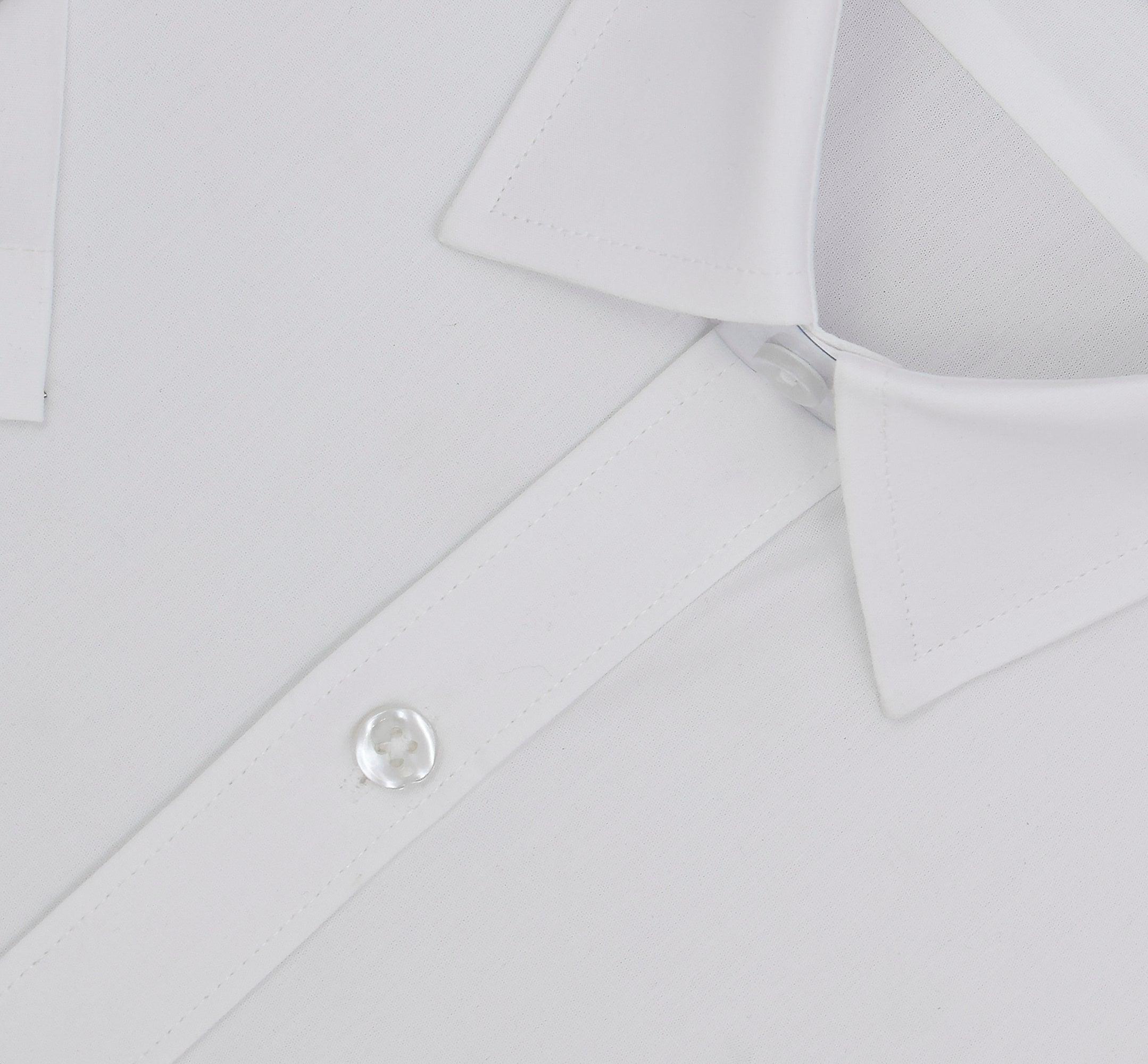 Men's 100% Cotton Plain Solid Half Sleeves Shirt (White)