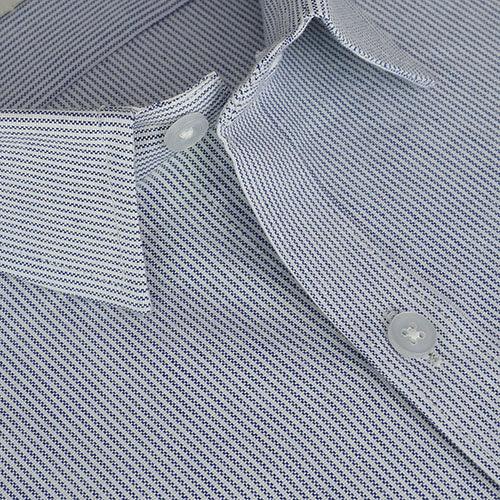 Men's 100% Cotton Self Design Half Sleeves Shirt (Blue)