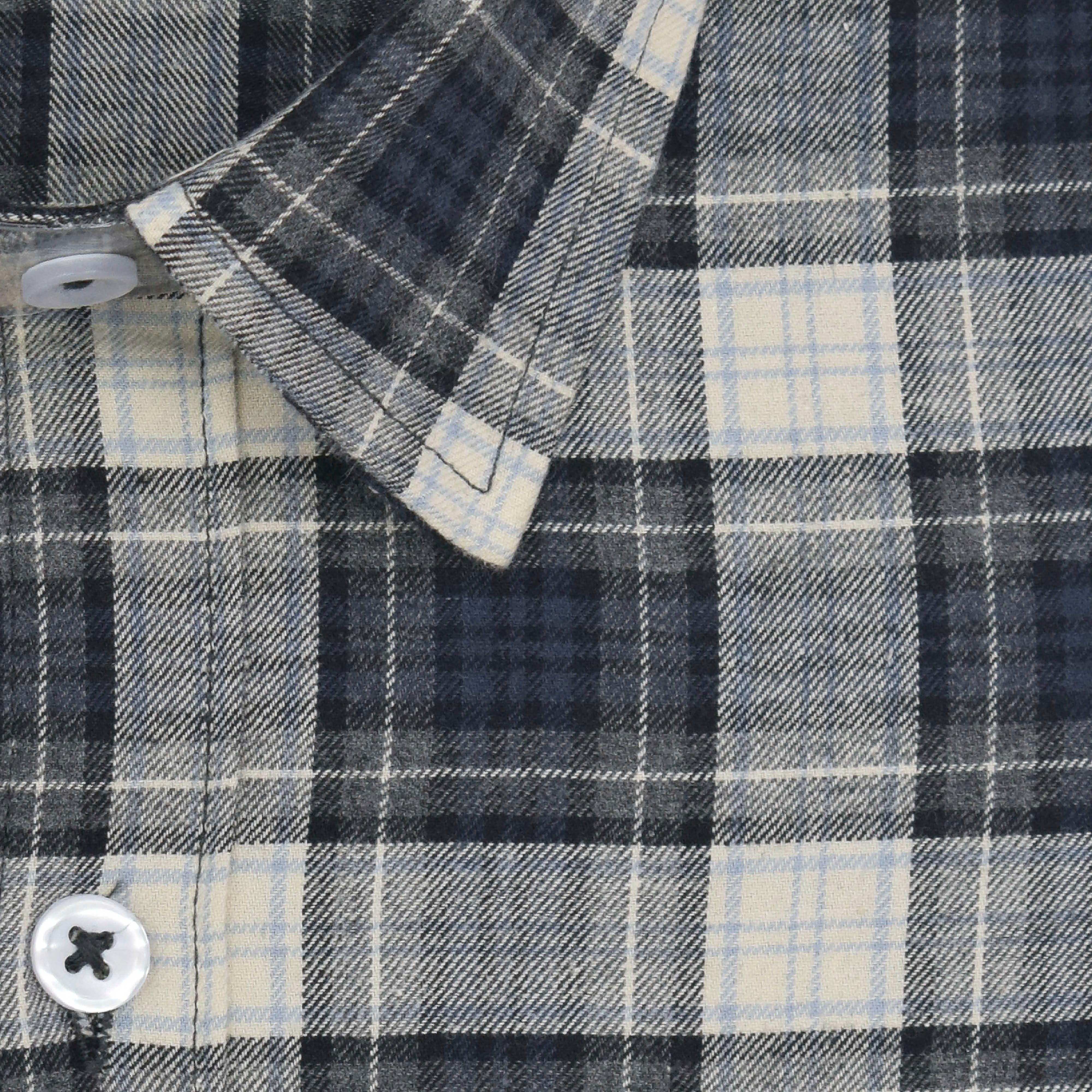 Men's 100% Cotton Tartan Checkered Half Sleeves Shirt (Grey)