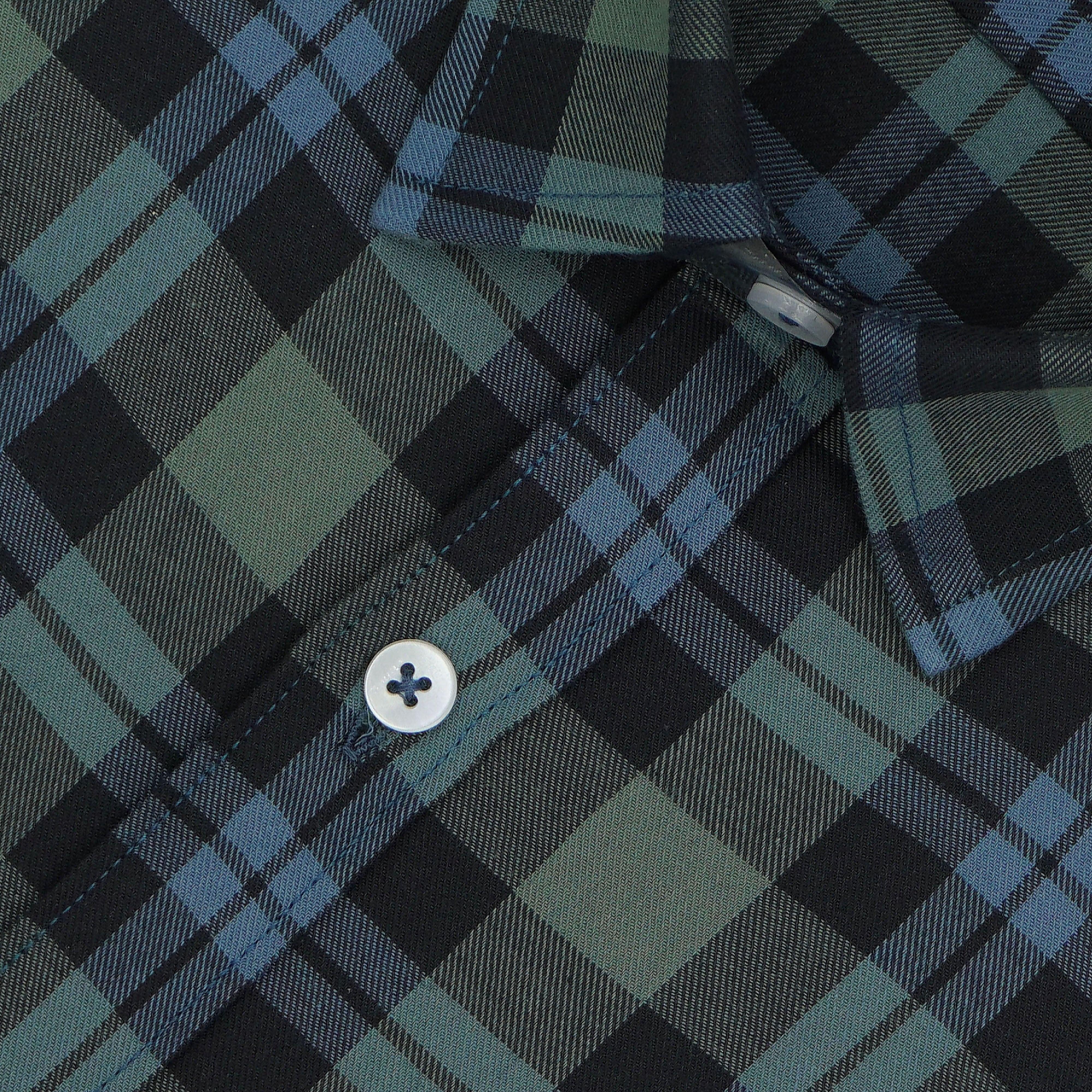 Men's 100% Cotton Tartan Checkered Half Sleeves Shirt (Multicolor)