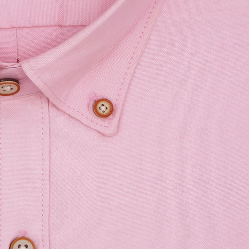 Men's 100% Cotton Plain Solid Full Sleeves Shirt (Pink)