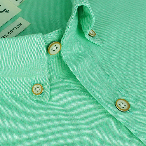 Men's 100% Cotton Plain Solid Full Sleeves Shirt (Turquoise)