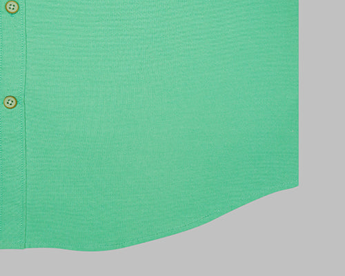 Men's 100% Cotton Plain Solid Full Sleeves Shirt (Turquoise)