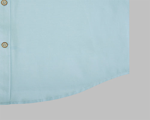 Men's 100% Cotton Plain Solid Half Sleeves Shirt (Sky Blue)