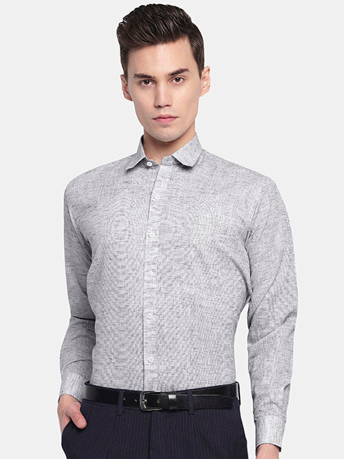 Men's Cotton Linen Plain Solid Full Sleeves Shirt (Forest Green)