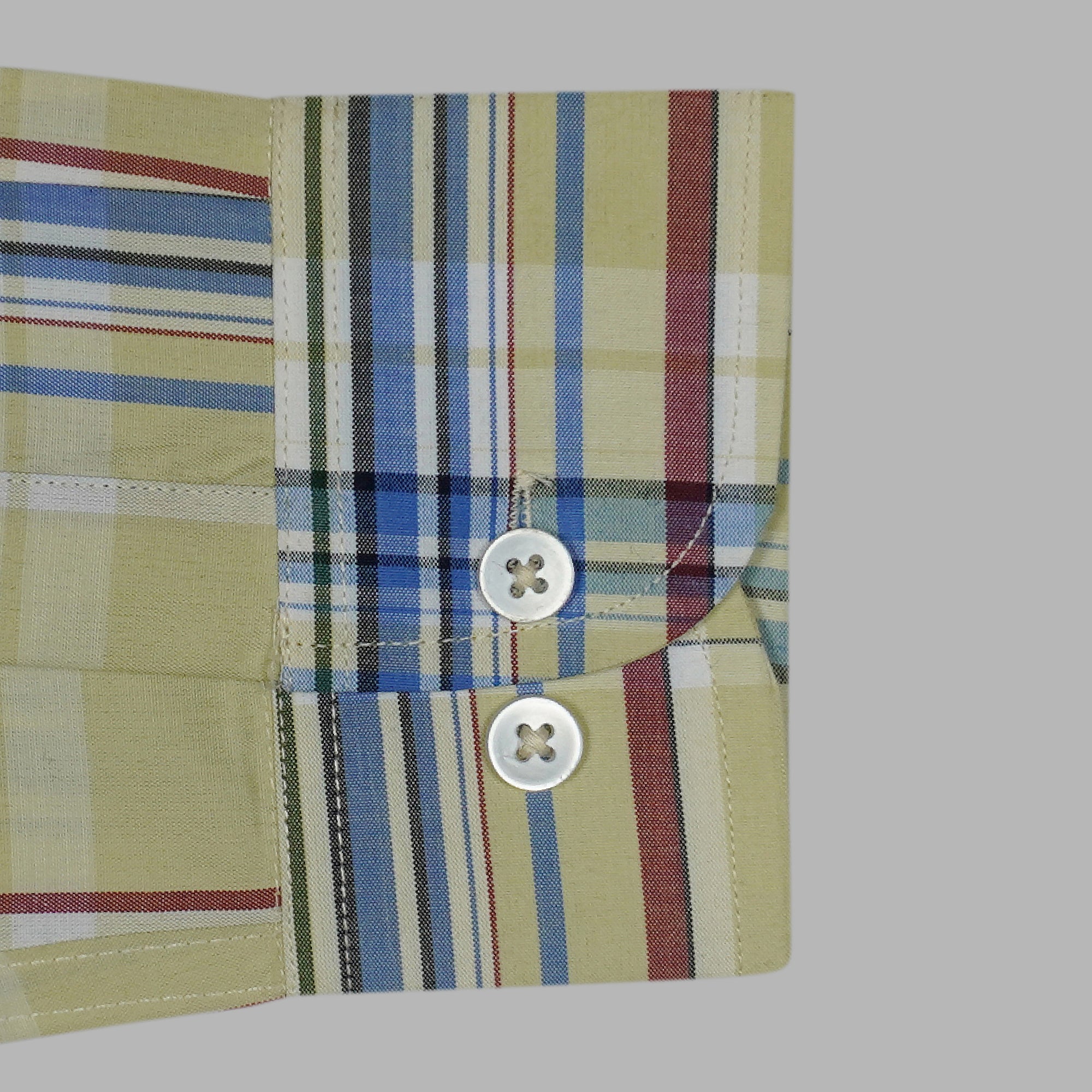 Men's 100% Cotton Checkered Full Sleeves Shirts (Blue)