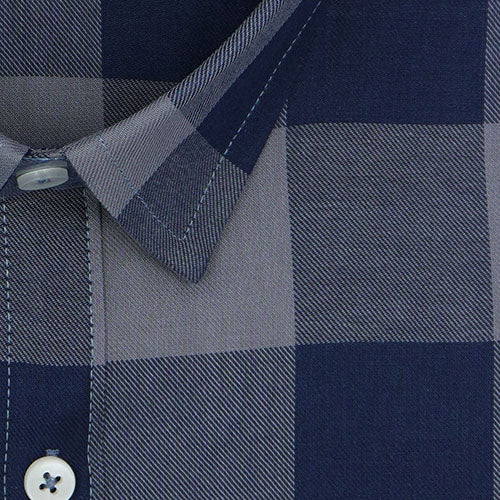 Men's 100% Cotton Big / Buffalo Checkered Full Sleeves Shirt (Steel Grey) FSF512831_2