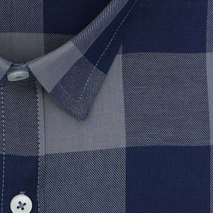 Men's 100% Cotton Big / Buffalo Checkered Full Sleeves Shirt (Steel Grey) FSF512831_2