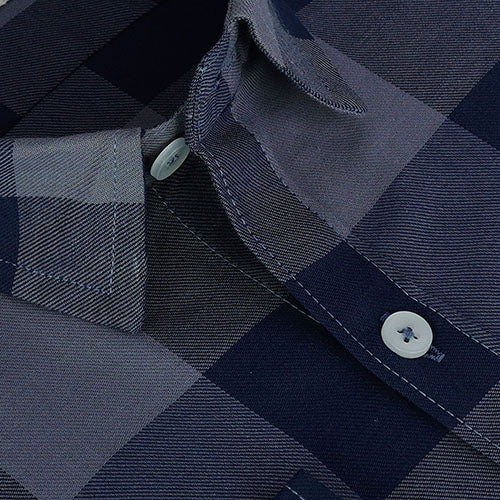 Men's 100% Cotton Big / Buffalo Checkered Full Sleeves Shirt (Steel Grey) FSF512831_4