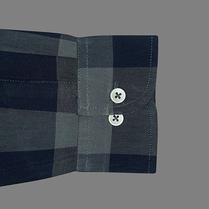 Men's 100% Cotton Big / Buffalo Checkered Full Sleeves Shirt (Steel Grey) FSF512831_5