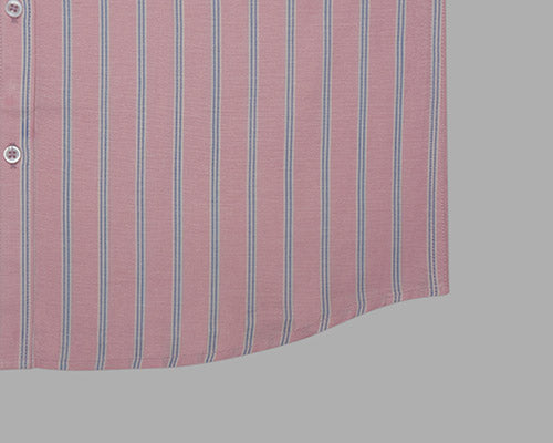 Men's 100% Cotton Shadow Striped Full Sleeves Shirt (Pink) FSF514711_6
