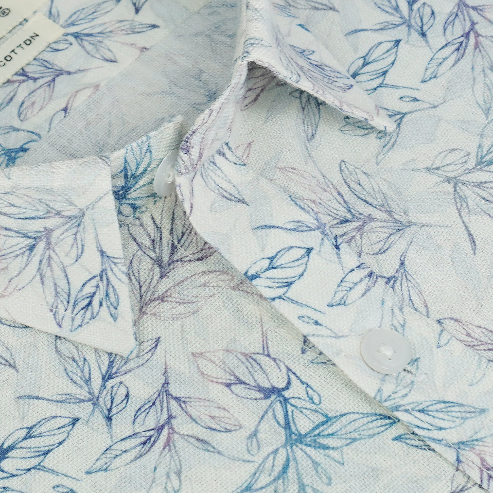 Men's 100% Cotton Printed Full Sleeves Shirts (Blue)