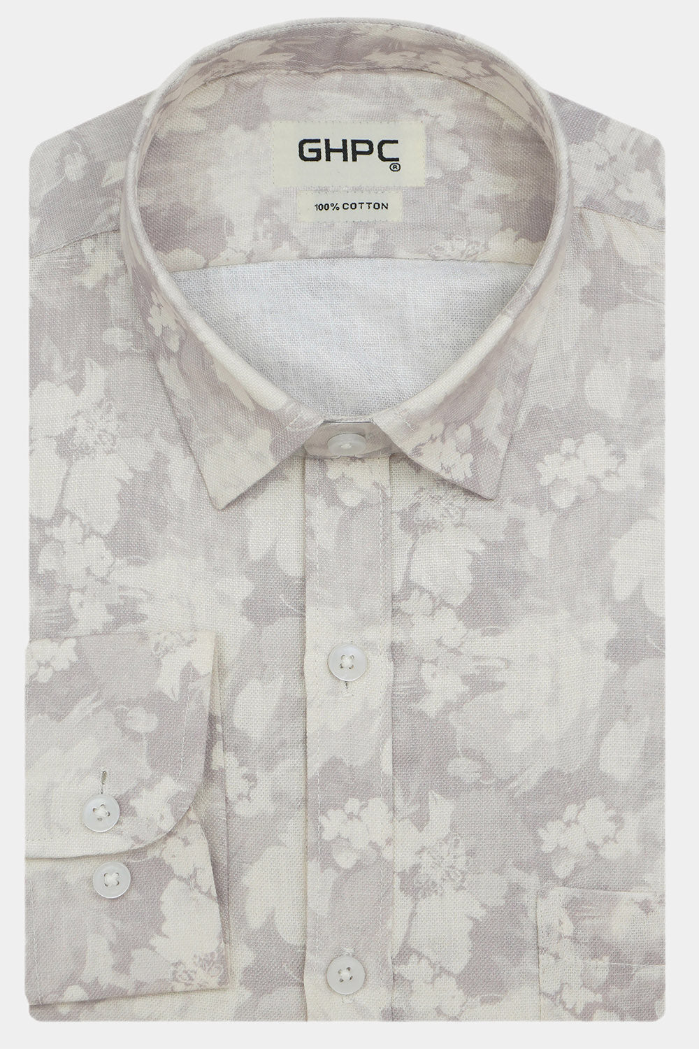 Men's 100% Cotton Printed Full Sleeves Shirts (Brown)