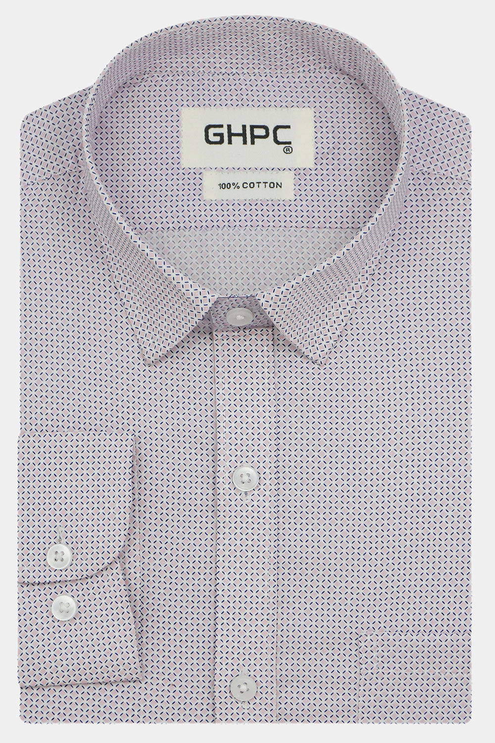 Men's 100% Cotton Printed Full Sleeves Shirts (Peach)