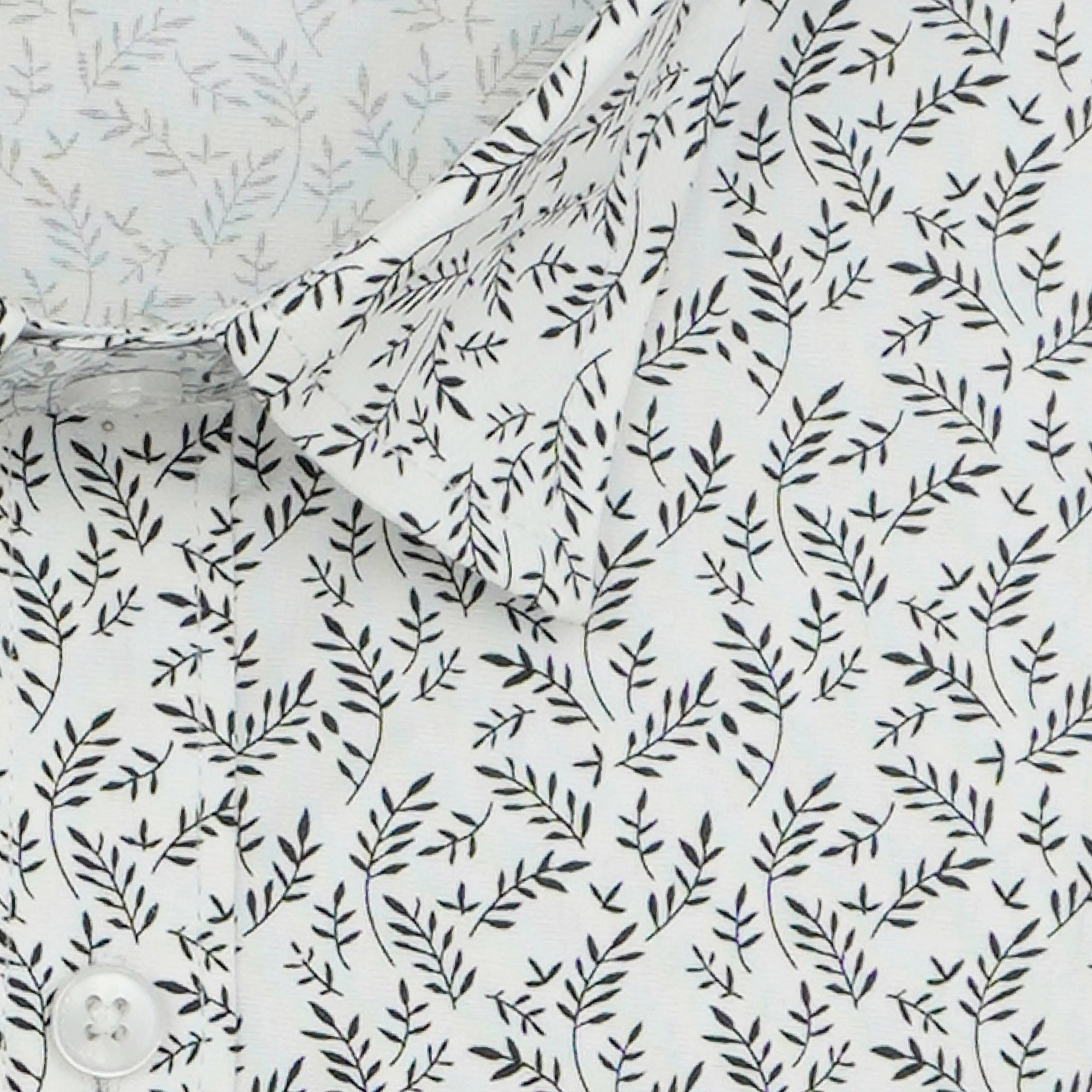 Men's 100% Cotton Printed Full Sleeves Shirts (White)