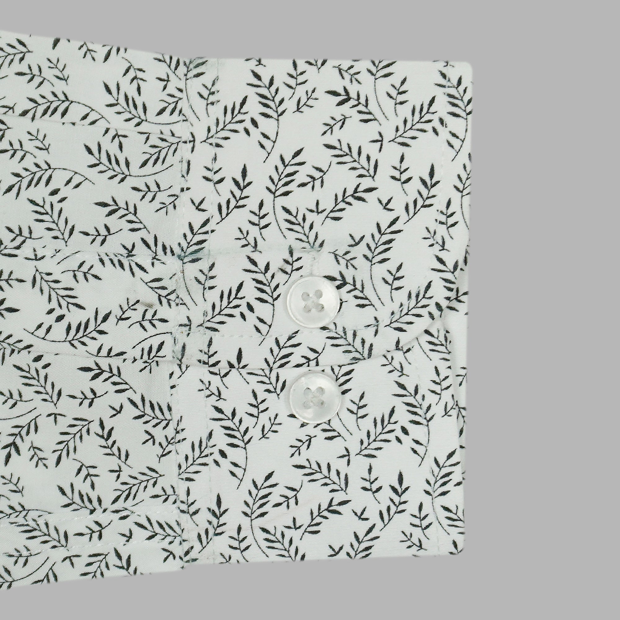 Men's 100% Cotton Printed Full Sleeves Shirts (White)