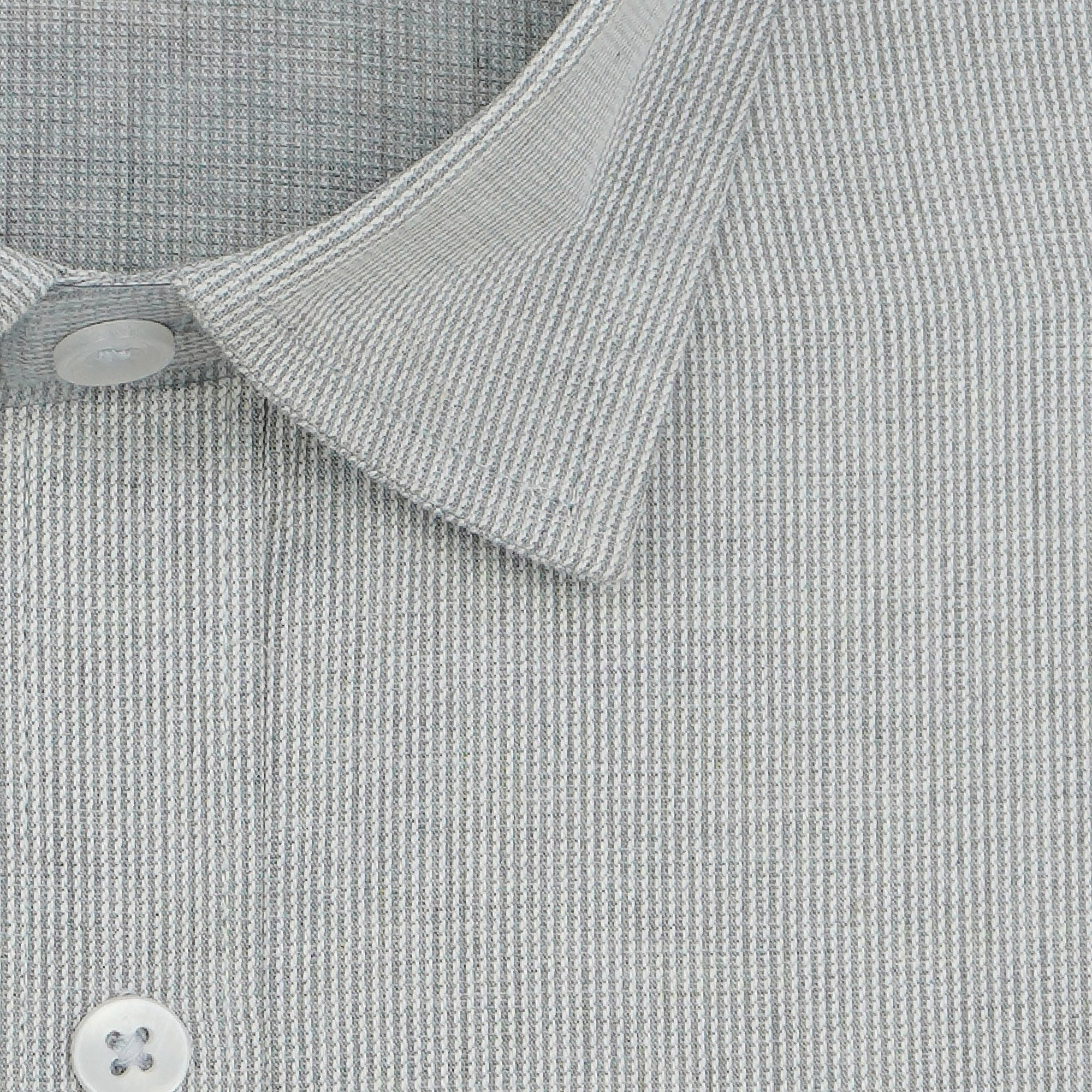 Men's 100% Cotton Checkered Full Sleeves Shirts (Grey)