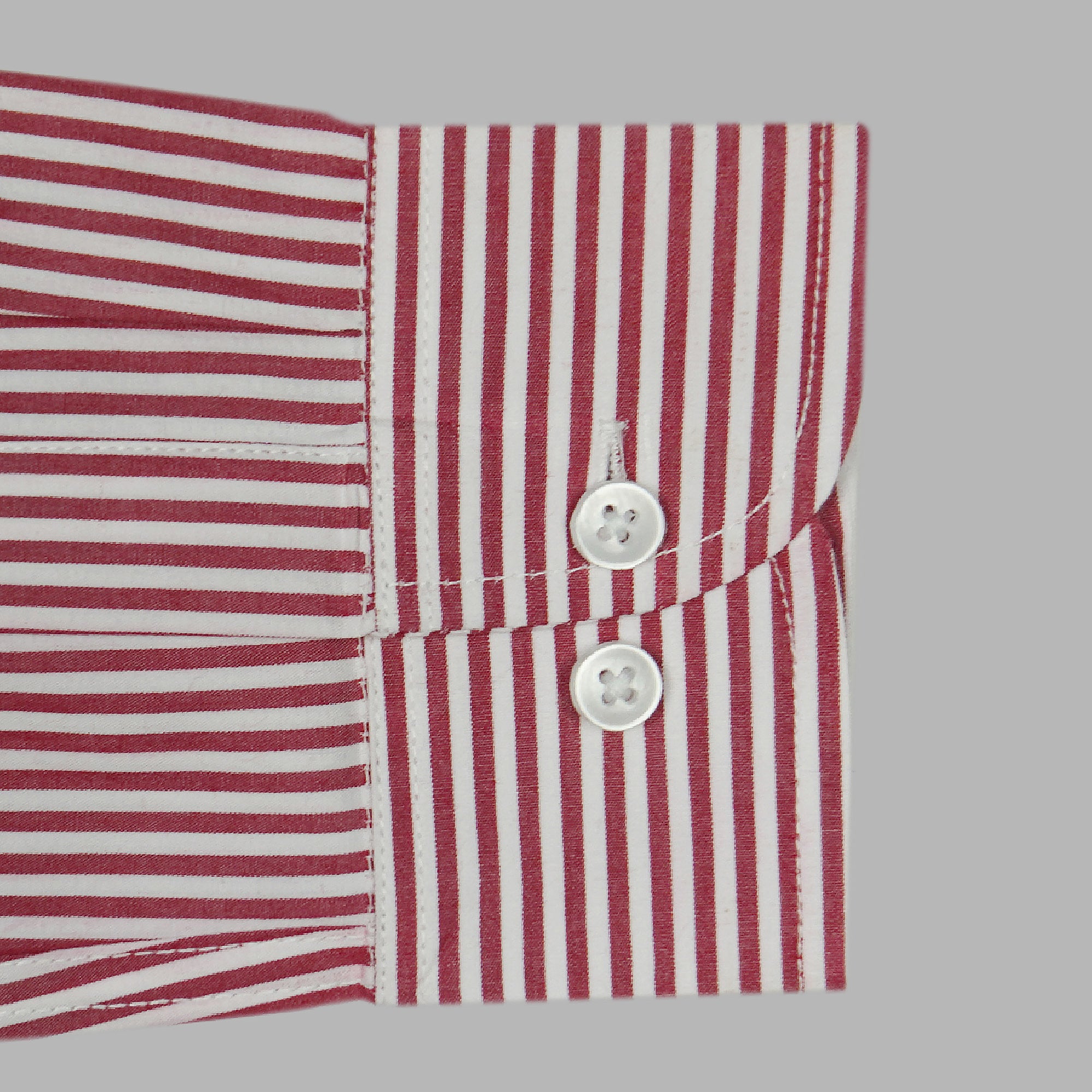 Men's 100% Cotton Striped Full Sleeves Shirts (Red)