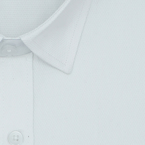Men's 100% Cotton Harlequin Self Design Full Sleeves Shirt (White)