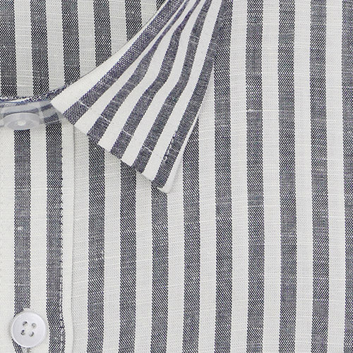 Men's 100% Linen Candy Striped Half Sleeves Shirt (White) FSH1000101_2