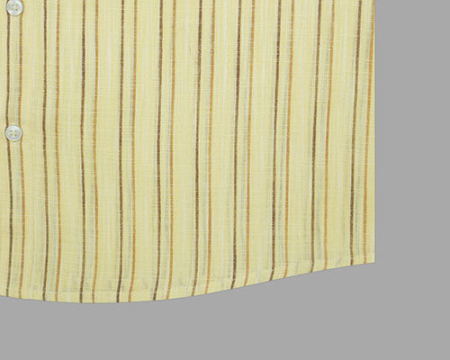 Men's Cotton Linen Chalk Striped Half Sleeves Shirt (Brown) FSH305519_6