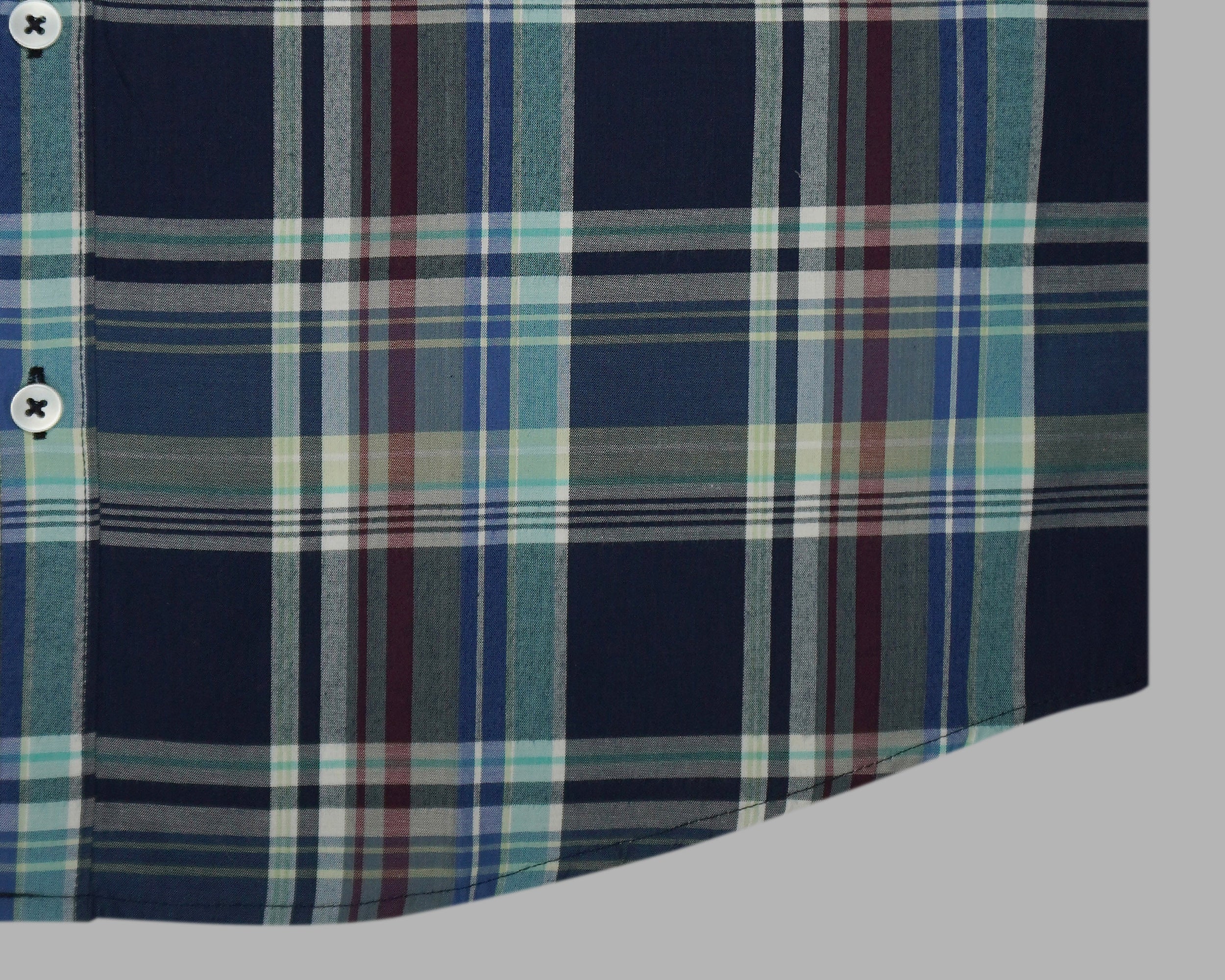Men's 100% Cotton Checkered Half Sleeves Shirts (Blue)