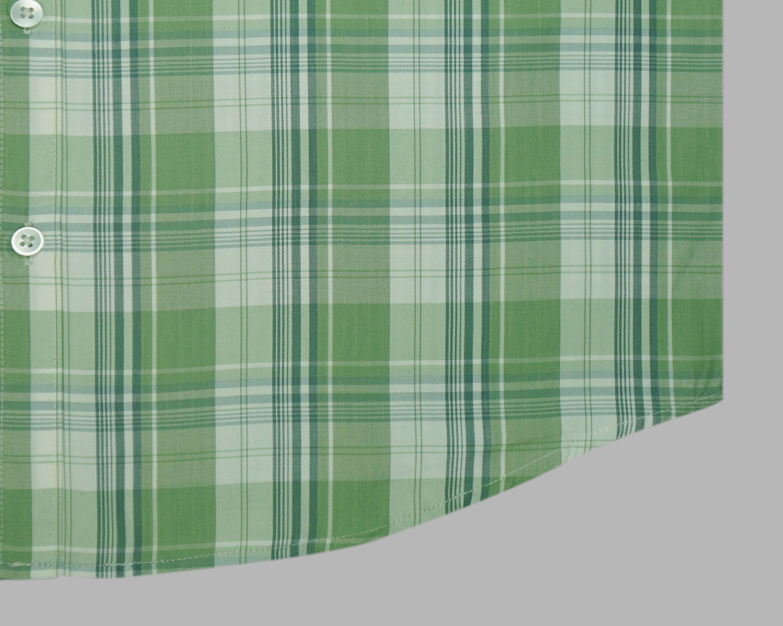Men's 100% Cotton Checkered Half Sleeves Shirts (Green)