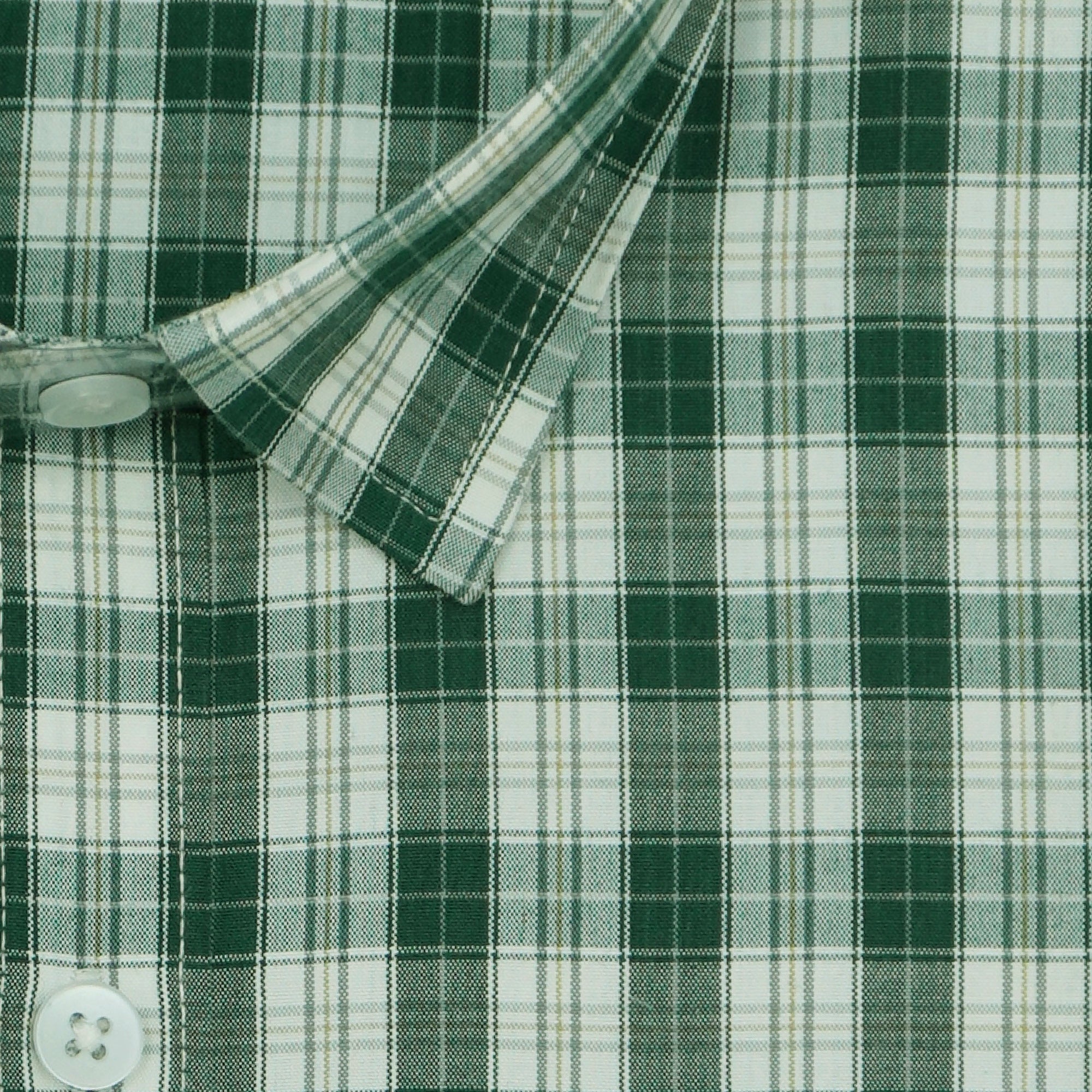 Men's 100% Cotton Checkered Half Sleeves Shirts (Green)