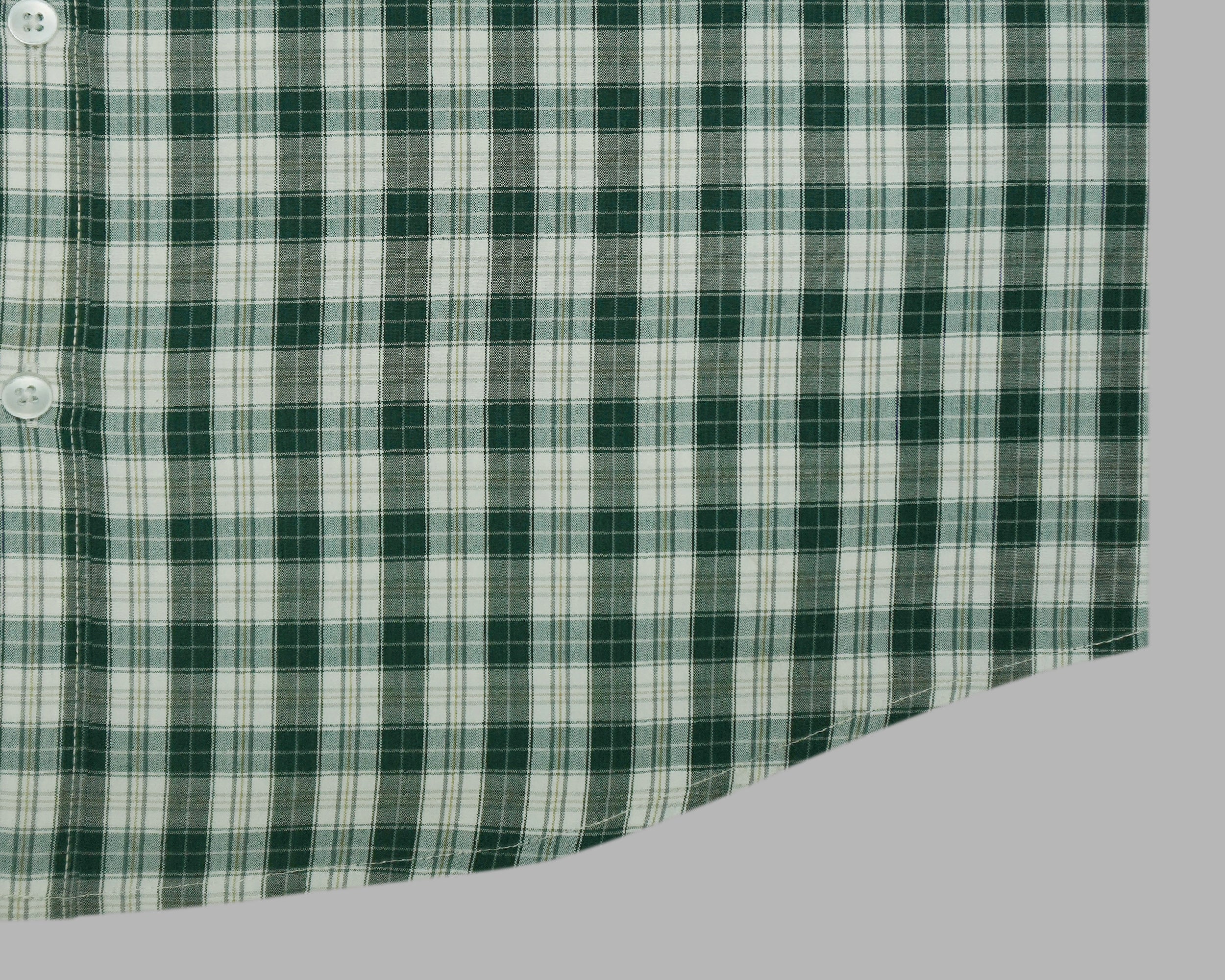 Men's 100% Cotton Checkered Half Sleeves Shirts (Green)