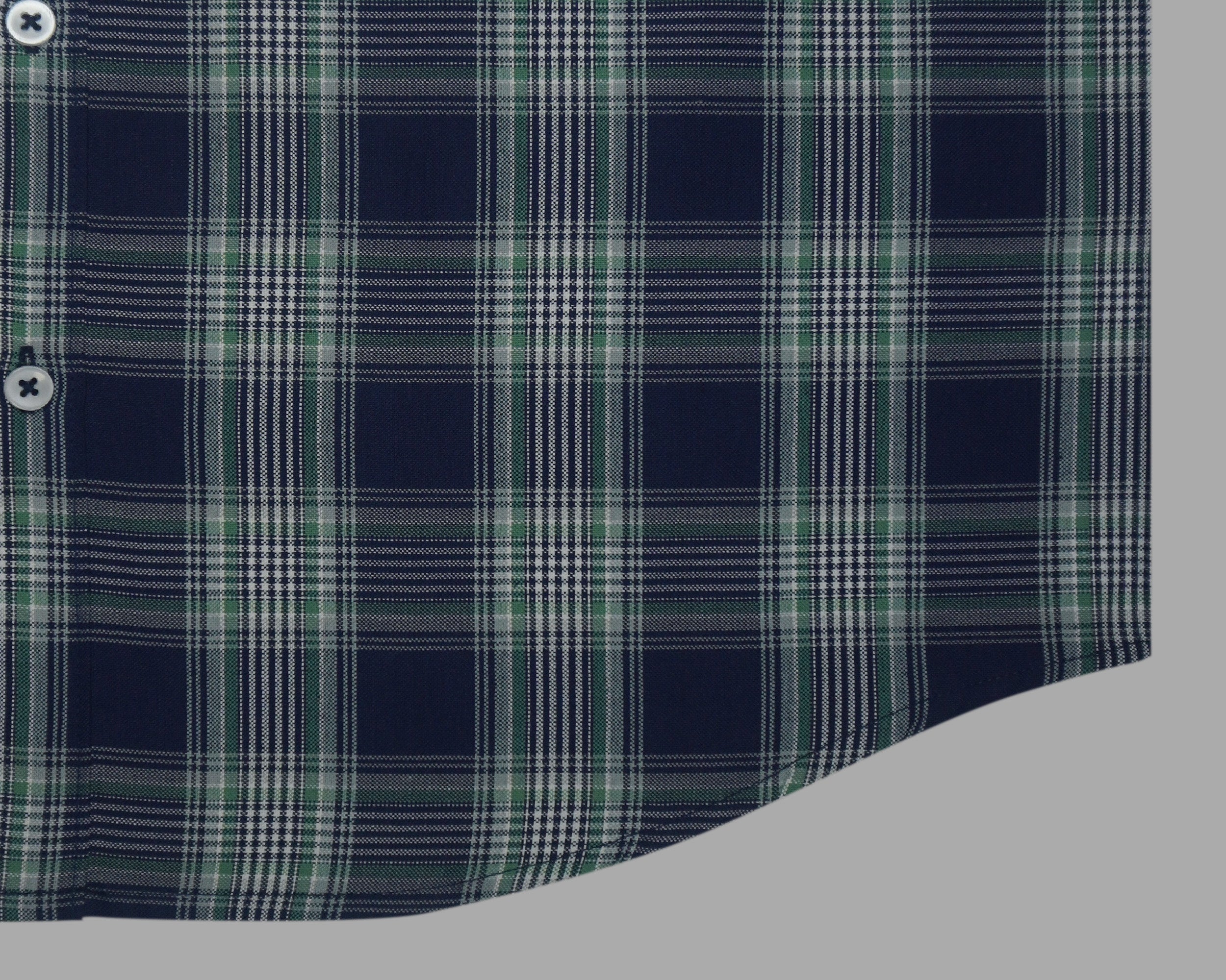 Men's Cotton Linen Checkered Half Sleeves Shirts (Blue)