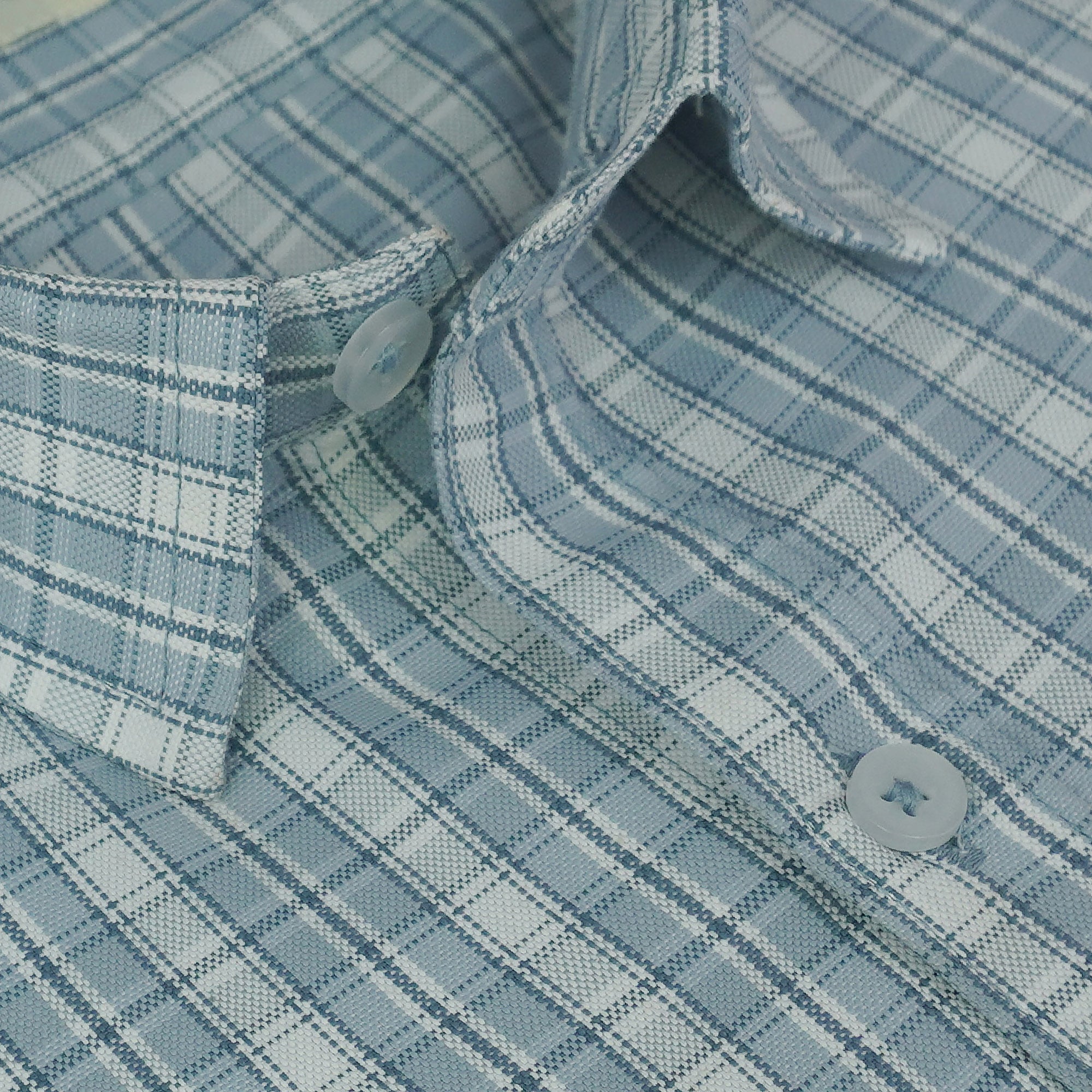 Men's Cotton Linen Checkered Half Sleeves Shirts (Grey)