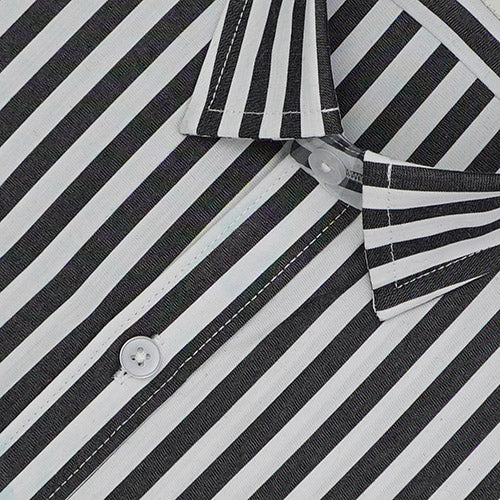 Men's 100% Cotton Candy Striped Half Sleeves Shirt (Black) FSH407602_3