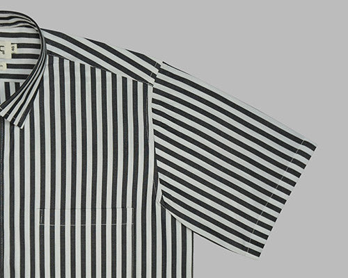 Men's 100% Cotton Candy Striped Half Sleeves Shirt (Black) FSH407602_5