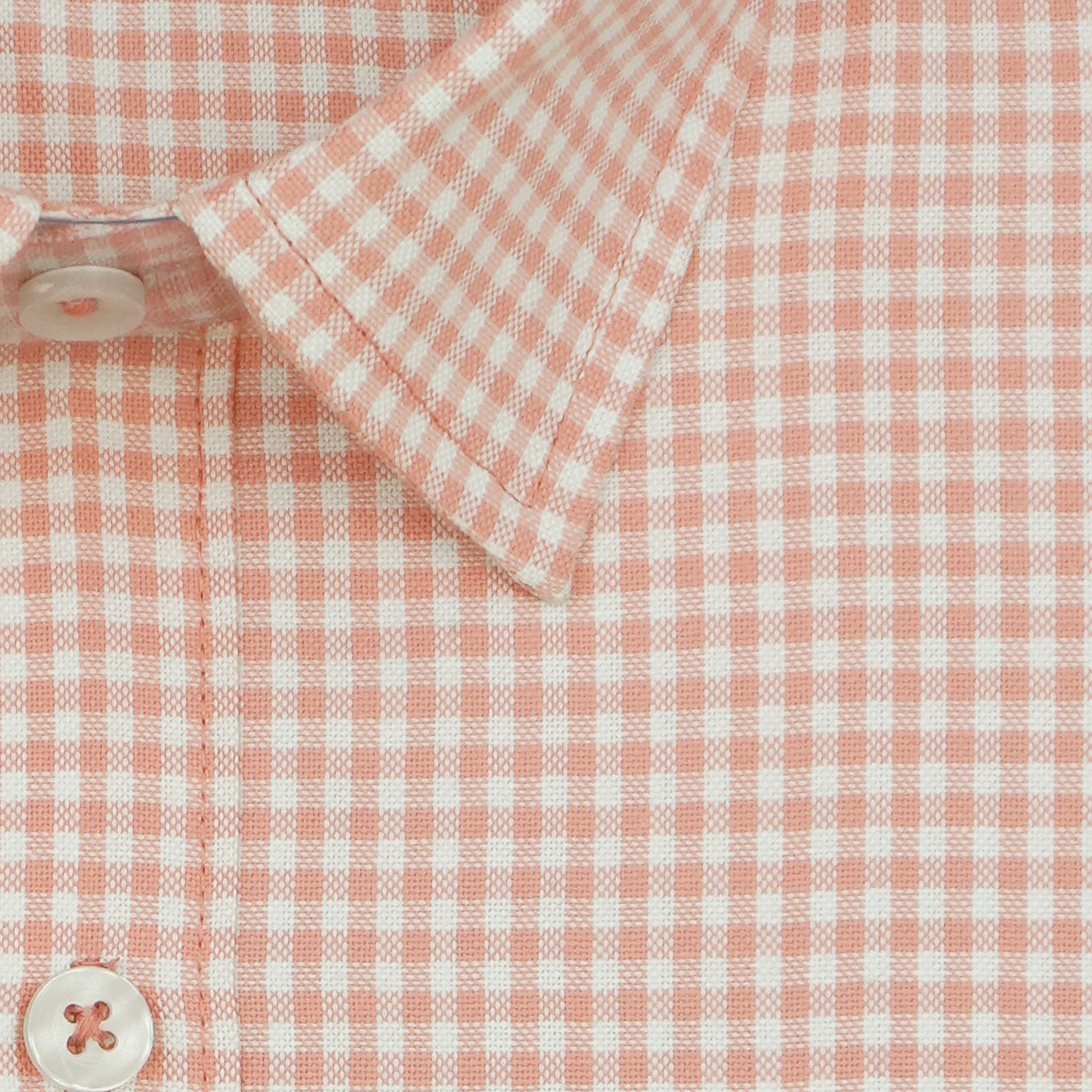 Men's 100% Cotton Checkered Half Sleeves Shirt (Peach)