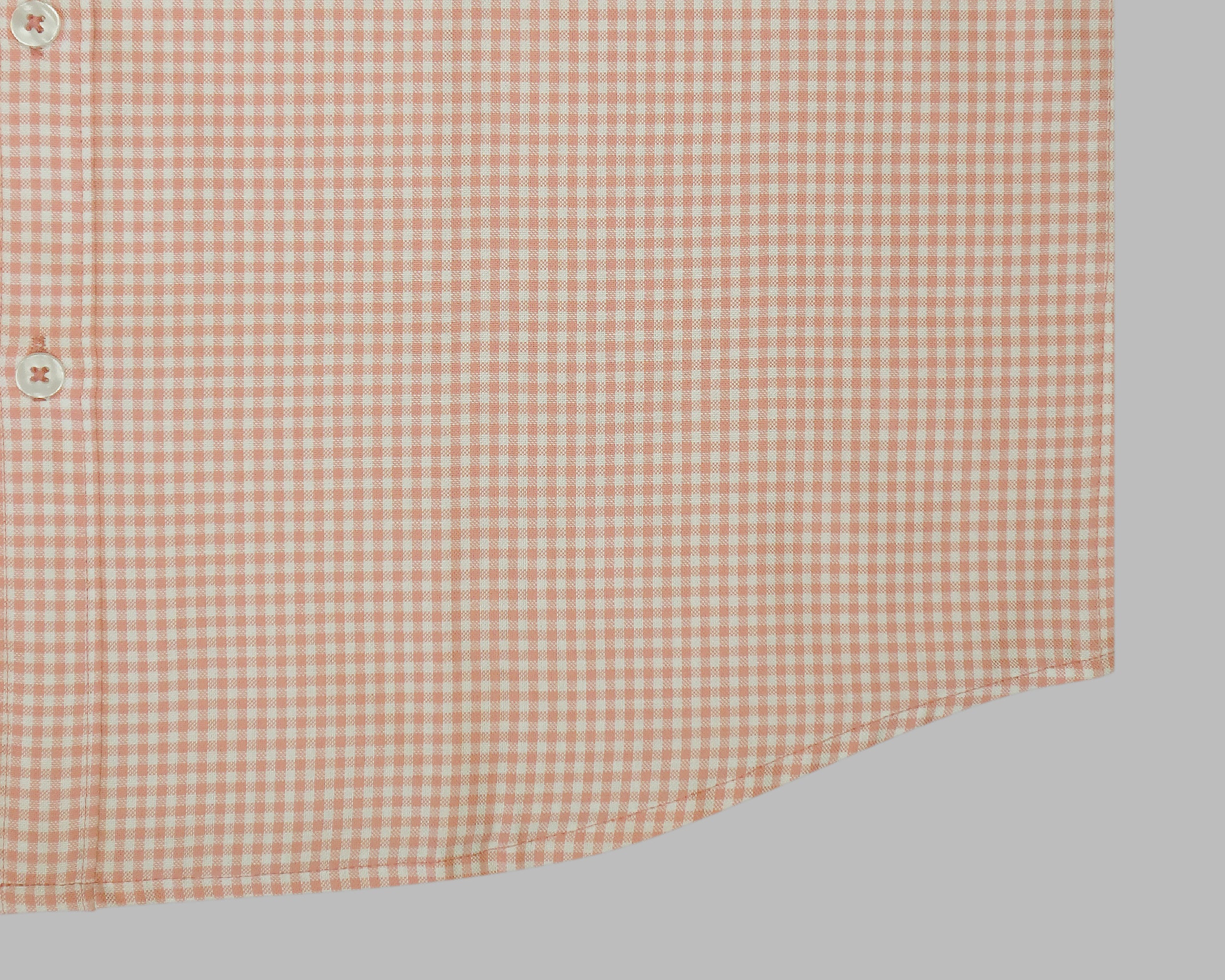 Men's 100% Cotton Checkered Half Sleeves Shirt (Peach)